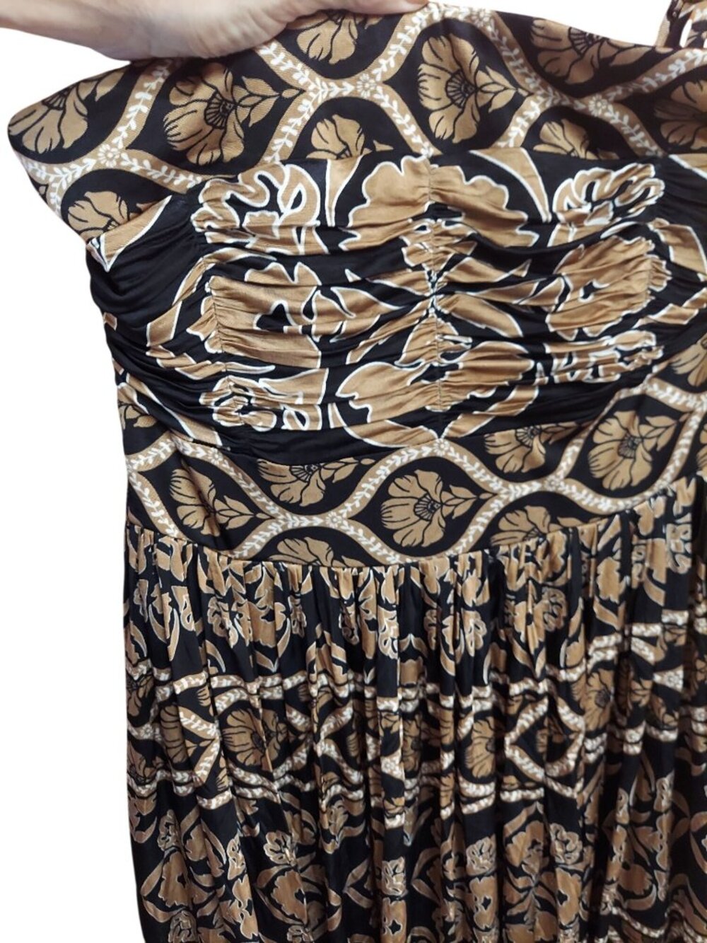 White House Black Market Strapless Knit Floral Maxi Dress Size 6 - Picture 7 of 7